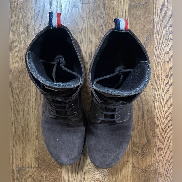 Mens Moncler Brown Suede Lace Up Combat Boots Size 42 8.5 US - Picture 4 of 9